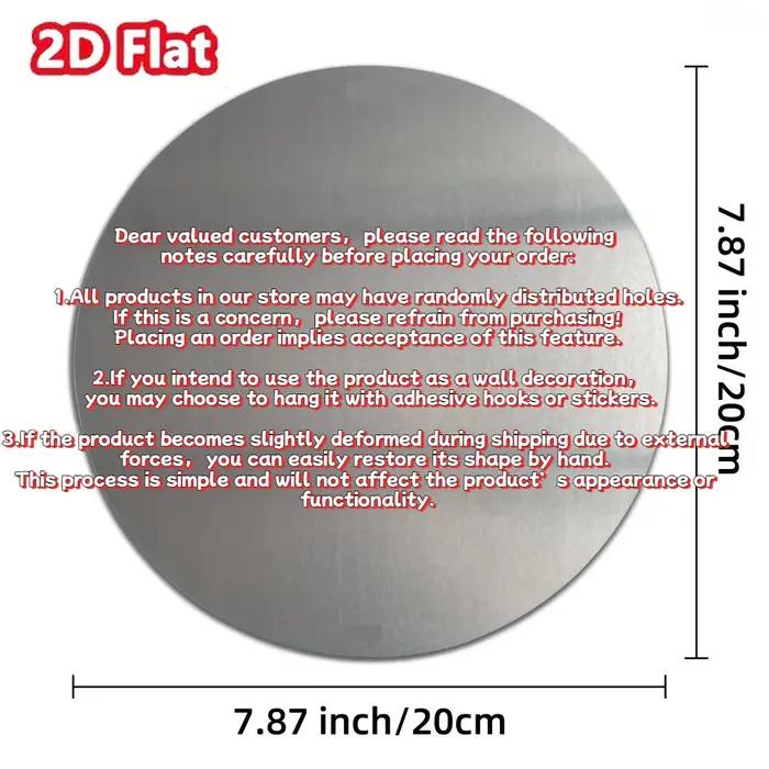 Panneau en aluminium rond 2D plat rétro avec tableau de découpe de viande - Guide