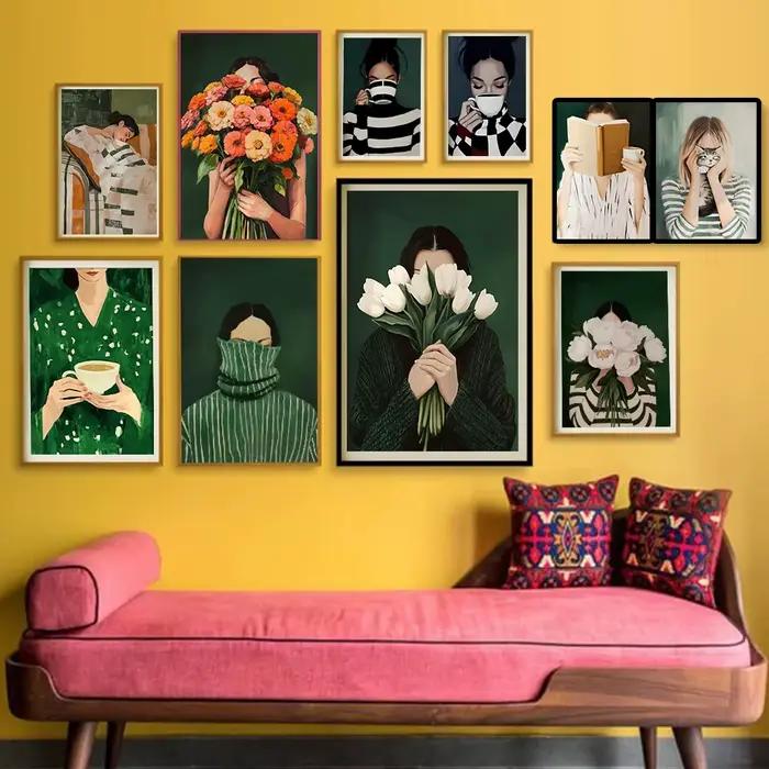 Toile d'art mural abstrait pour femme