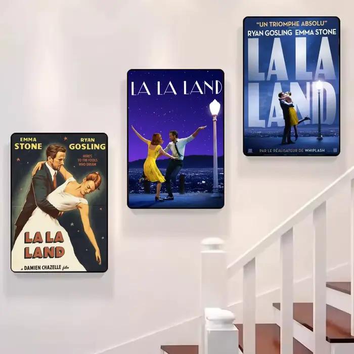 Affiche sur toile de calligraphie de film classique La La Land: sans plis