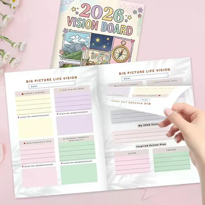 Tableau de vision et planificateur d'objectifs 2026 : Manifestez votre meilleure vie avec une planification stratégique