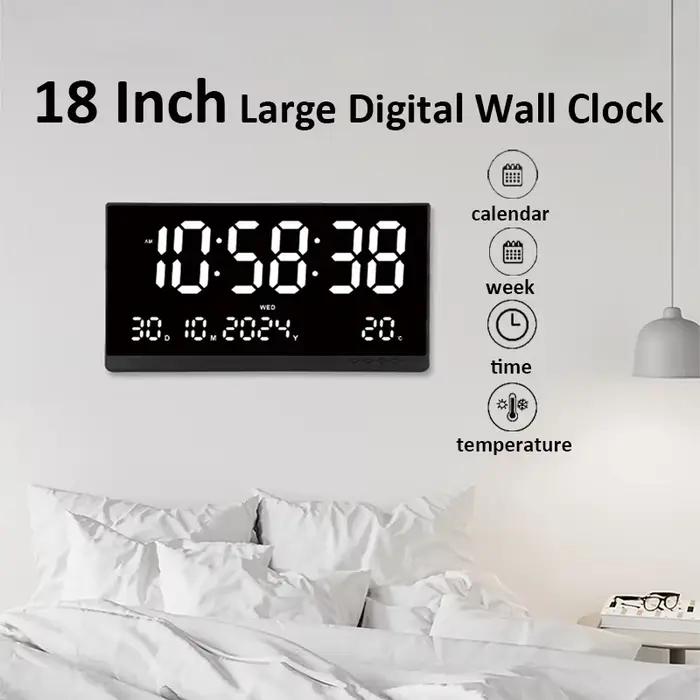 Grande horloge murale numérique de 21 pouces