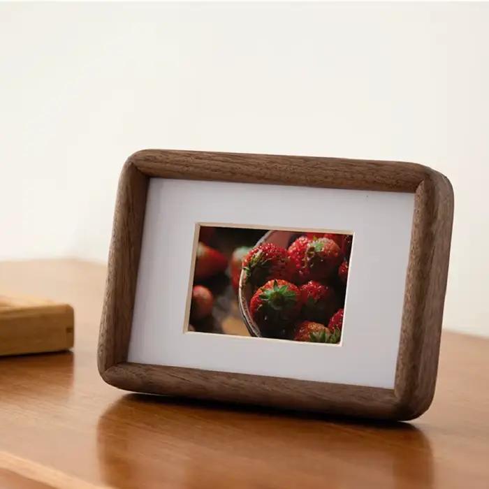 Support de cadre Photo d'angle rond en bois massif