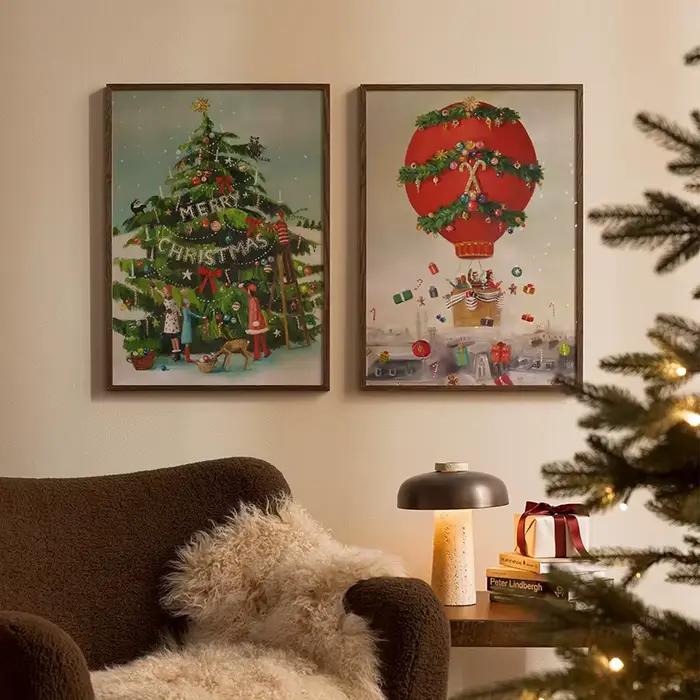 Affiche de décoration de boule d'arbre de noël
