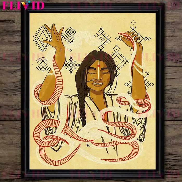Art de femme africaine et indienne