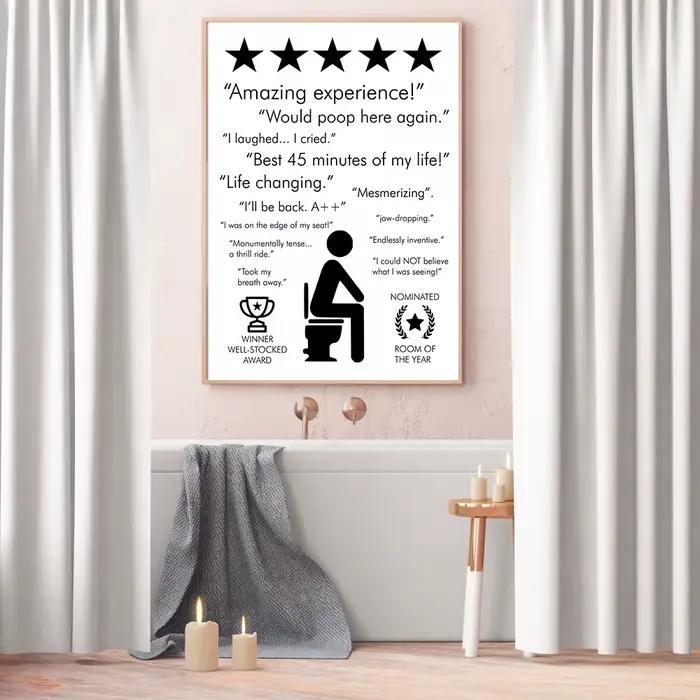 Affiche imprimée avec citation de salle de bain