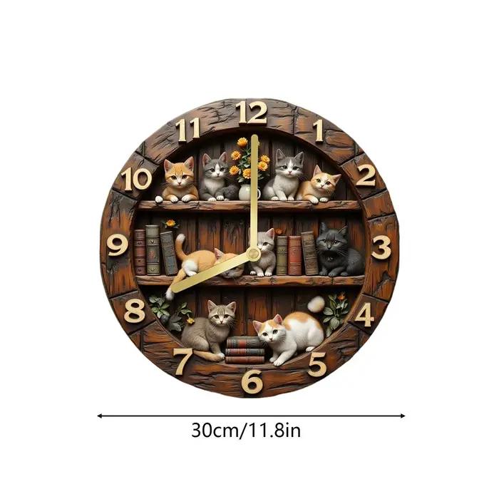 Horloge murale en bois silencieuse de 12 pouces