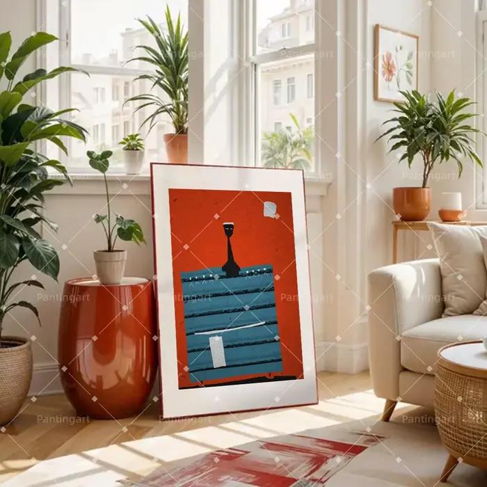 Peinture sur toile abstraite géométrique