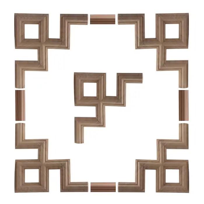 Autocollant en bois avec lignes carrées