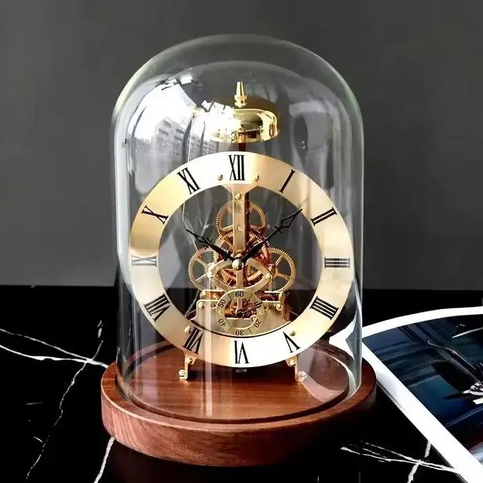 Nouvelle horloge à base lumineuse en bois massif de noyer noir: Lingjing Time