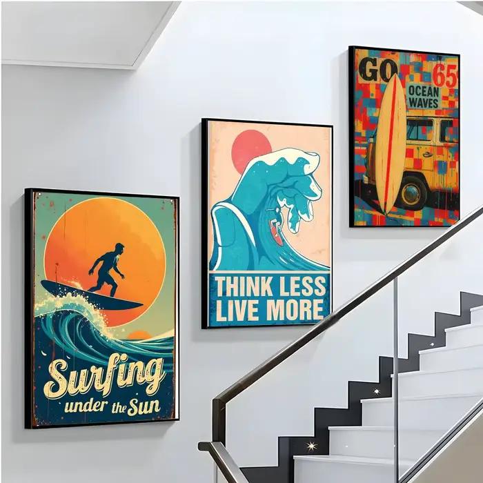 Affiche rétro de surf pour la plage et l'été