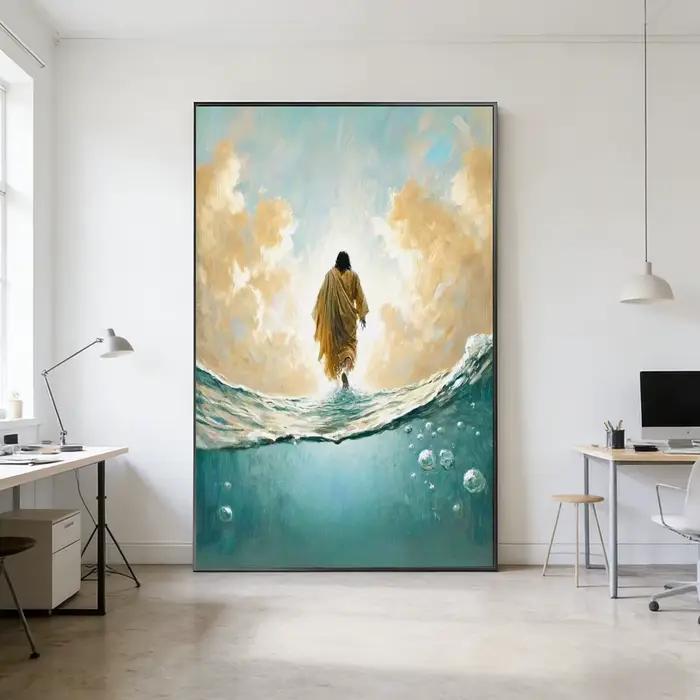 Tableau sur toile Jésus marchant sur l'eau