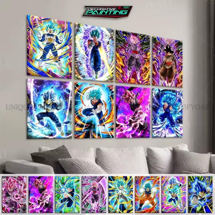 Dragon Ball Super Saiyan Rose Goku noir mur Art toile impression peinture décoration de la maison photo sans cadre pour bureau Anime affiche