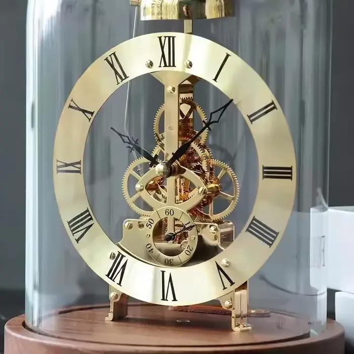 Nouvelle horloge à base lumineuse en bois massif de noyer noir: Lingjing Time