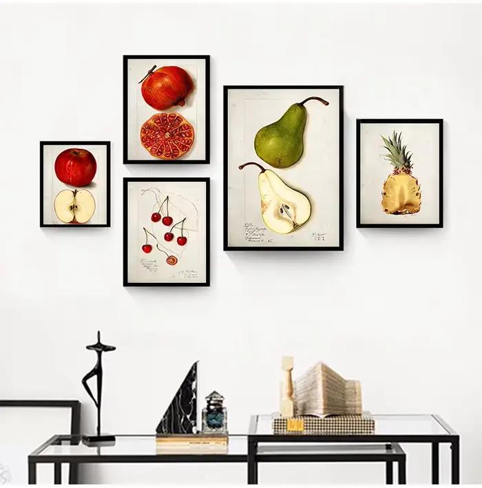 Affiche de cuisine de fruits vintage