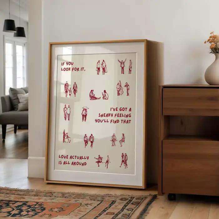 L'amour vraiment tout autour des imprimés sur toile