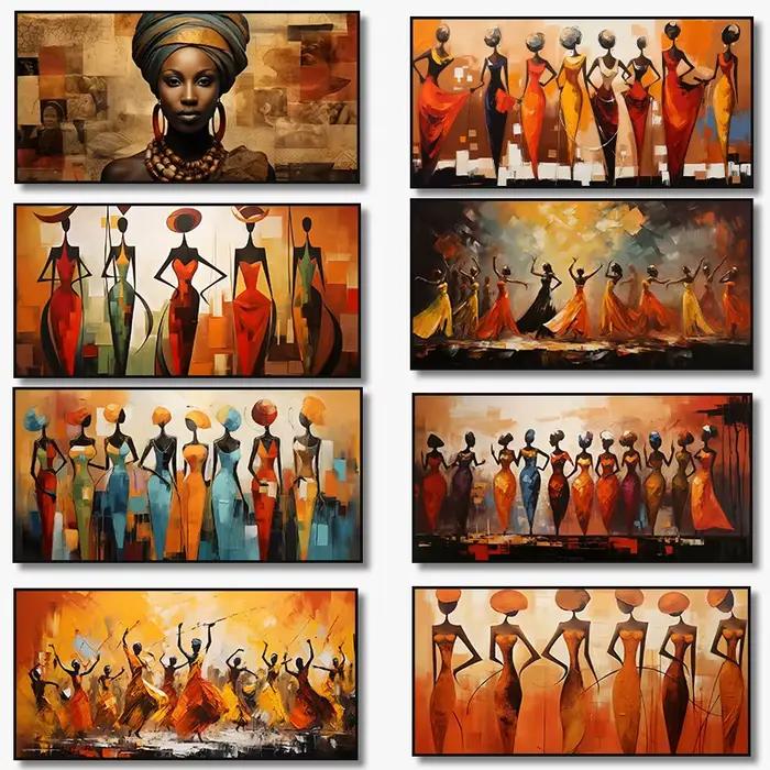 Toile imprimée colorée de femme noire africaine ethnique pour femmes