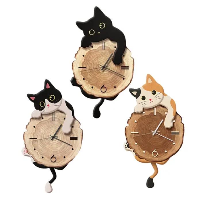 Horloge murale chat Animal avec queue pivotante