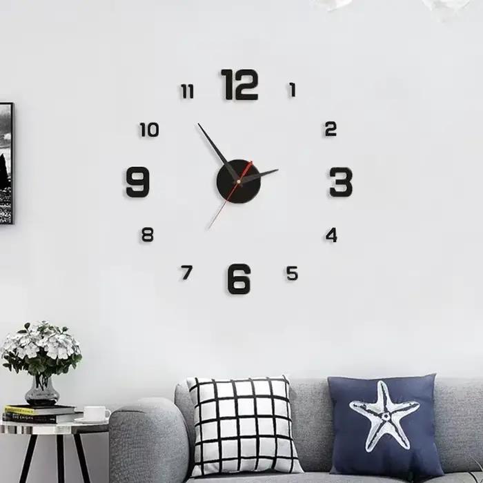 Horloge murale lumineuse 3D sans cadre en acrylique