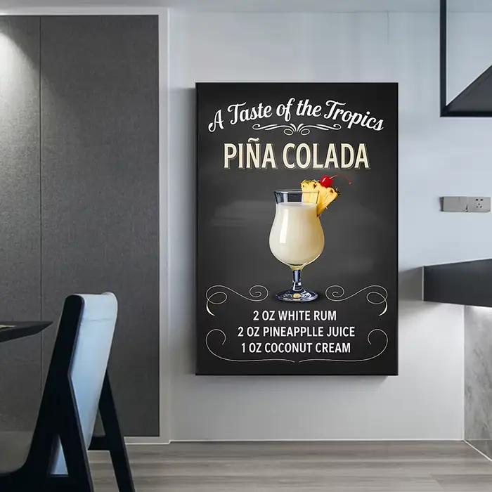 Affiche de recettes de cocktails style vintage