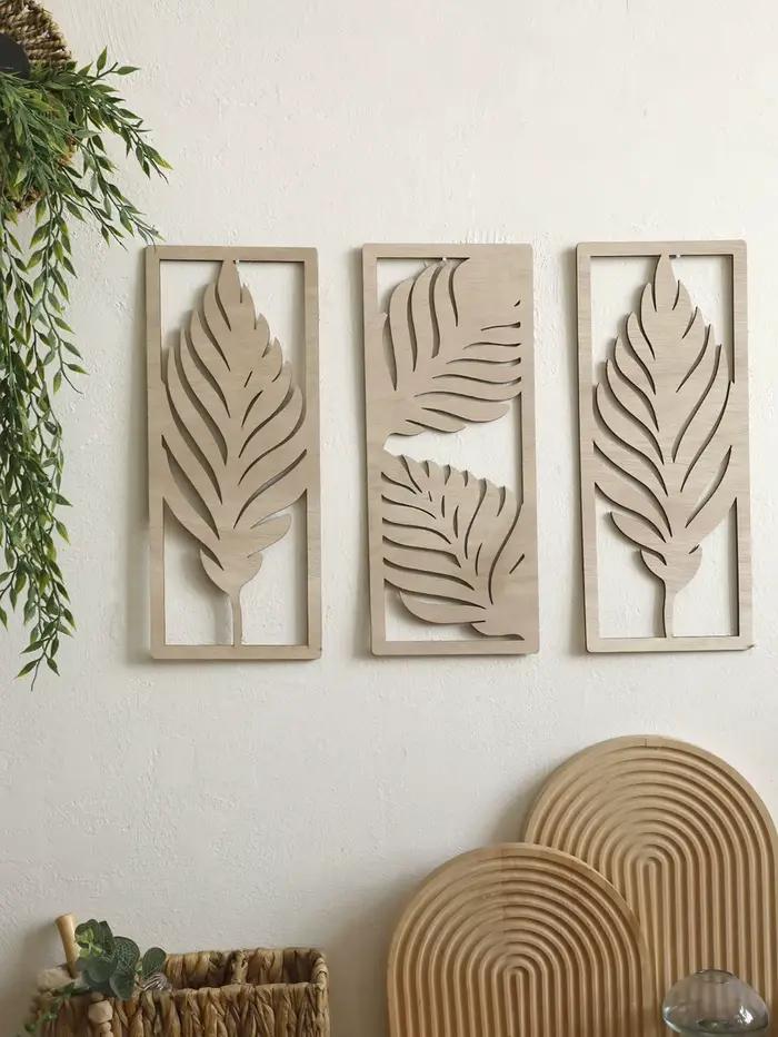 Décor mural d'art en bois bohème
