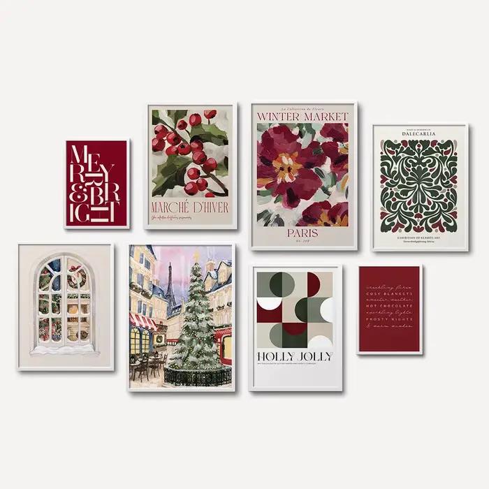 Affiche imprimée sur toile avec motif de Noël
