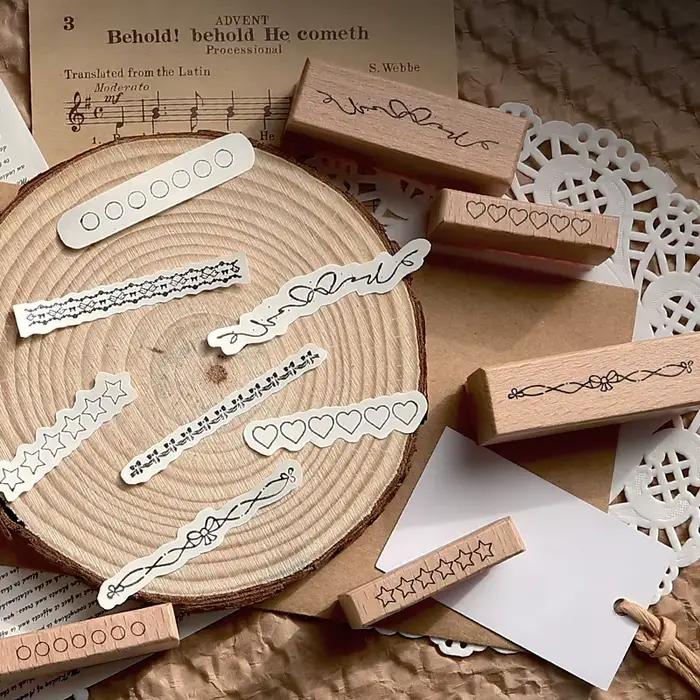Nouveau Cadre de ruban série joint de cahier en bois