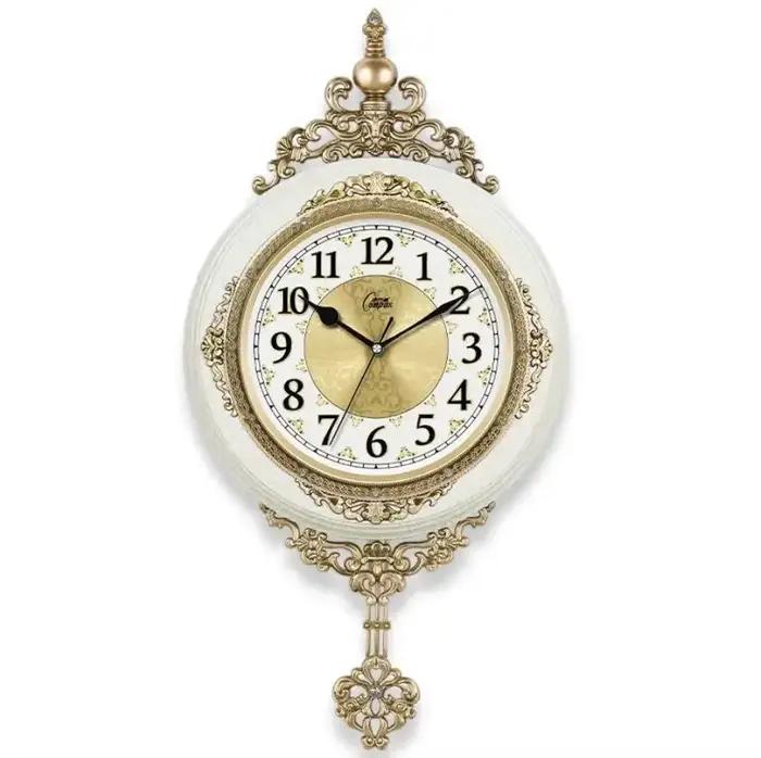 Style européen rétro horloge murale montre salon muet pendule