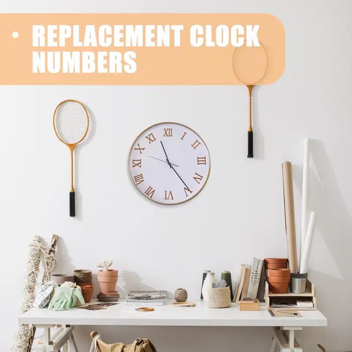 Numéros d'horloge en bois et chiffres romains lisses