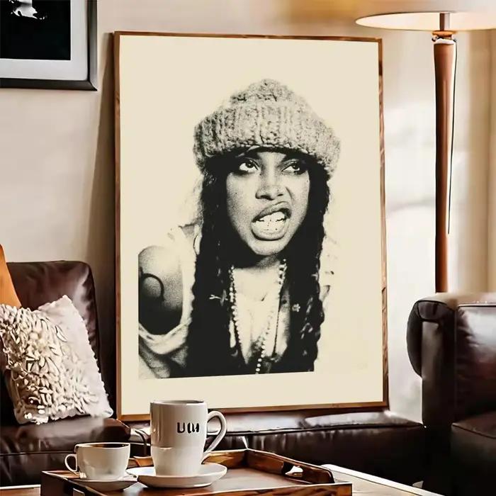 E-erykah Badu américain chanteur-graveur affiche auto-adhésif Art papier imperméable autocollant café maison décoration murale