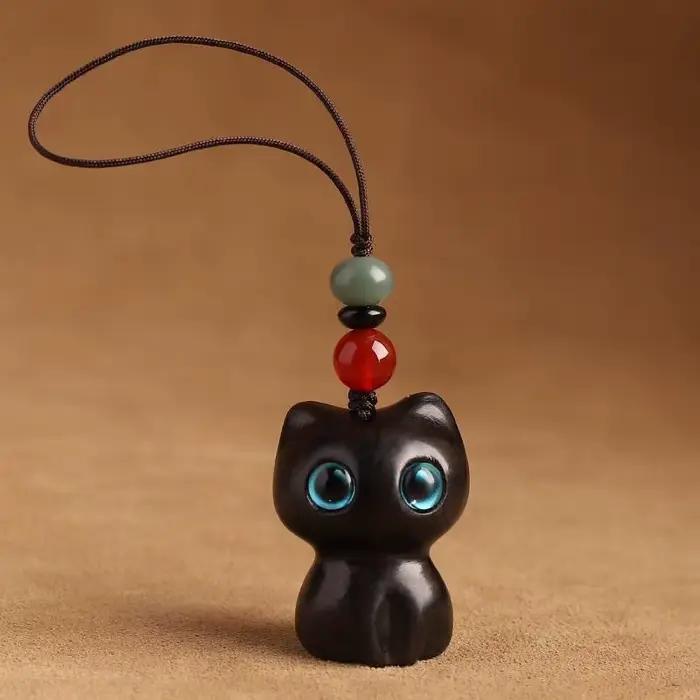 Charmante Figurine de chaton en bois