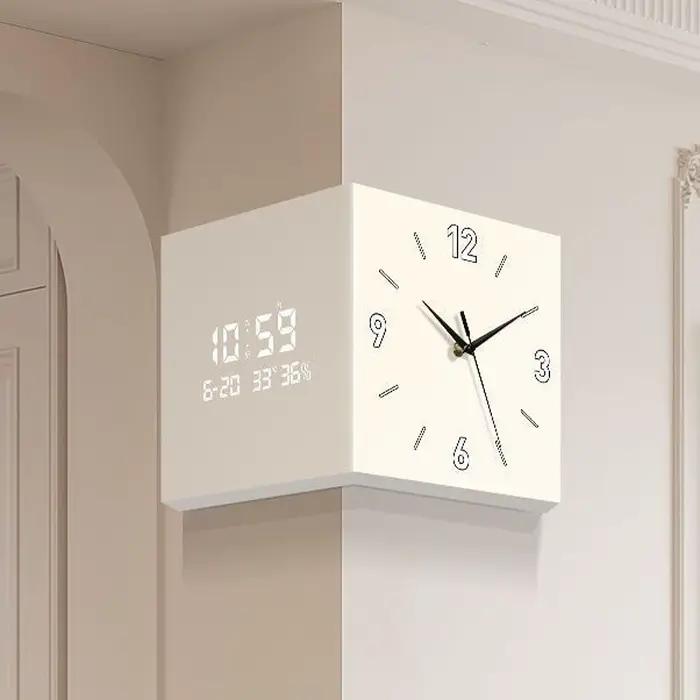 Horloge murale d'angle Double face