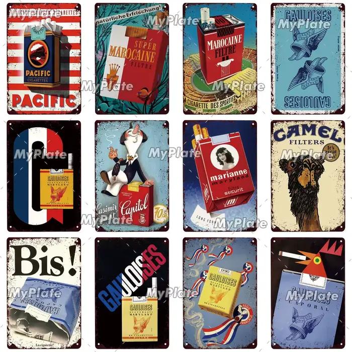 [MyPlate] affiche de tabac Vintage signe en étain Cigarette