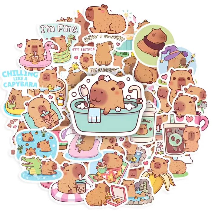 Autocollant Capybara de dessin animé