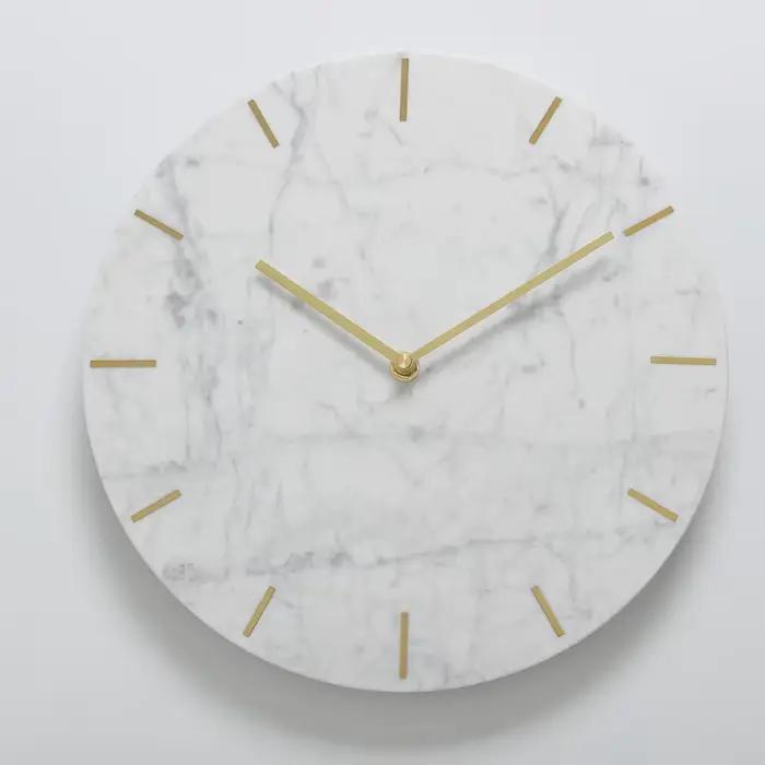 Grande horloge murale nordique en marbre naturel