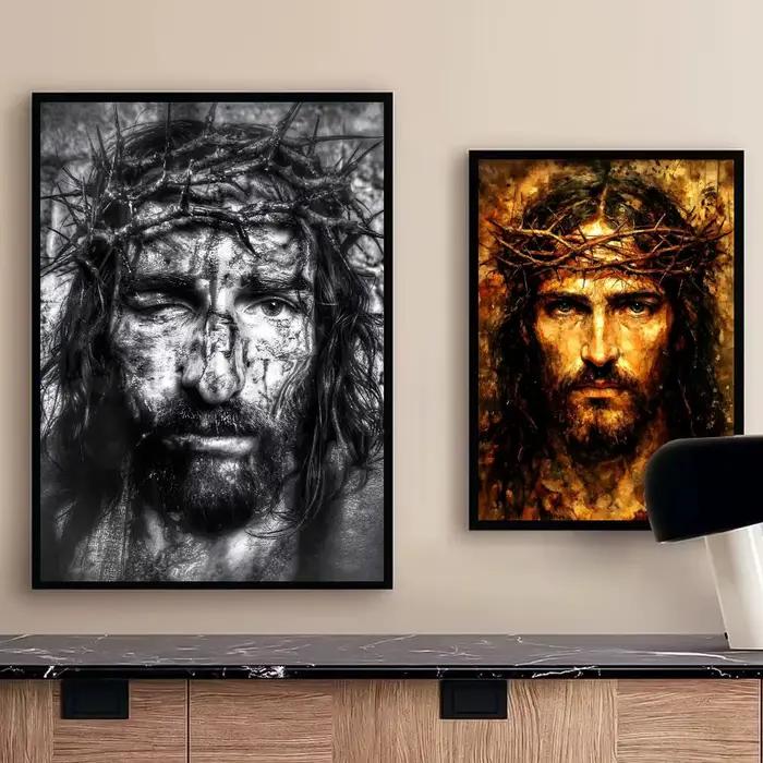 Peinture murale moderne étanche avec croix de fils de dieu
