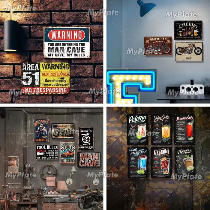 [MyPlate] affiche de tabac Vintage signe en étain Cigarette