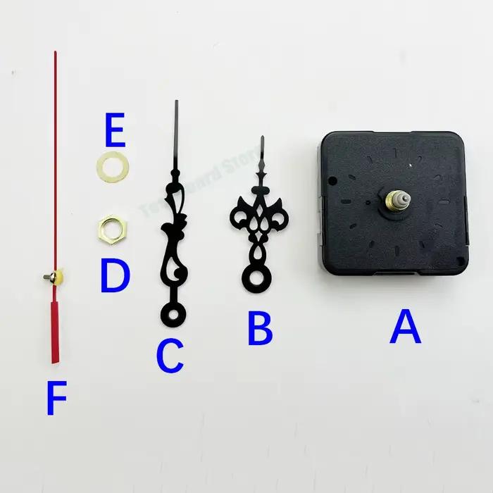 1 ensemble de mouvements d'horloge silencieux avec aiguilles