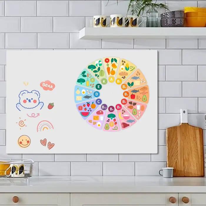 Autocollant de tableau blanc magnétique comprenant un marqueur, gomme magnétique, tableau effaçable à sec mural, Surface effaçable amovible pour enfants, bureau, maison