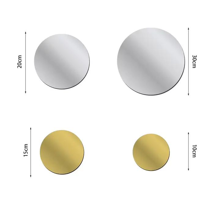Autocollant miroir rond auto-adhésif décoratif salle de bains 3D acrylique