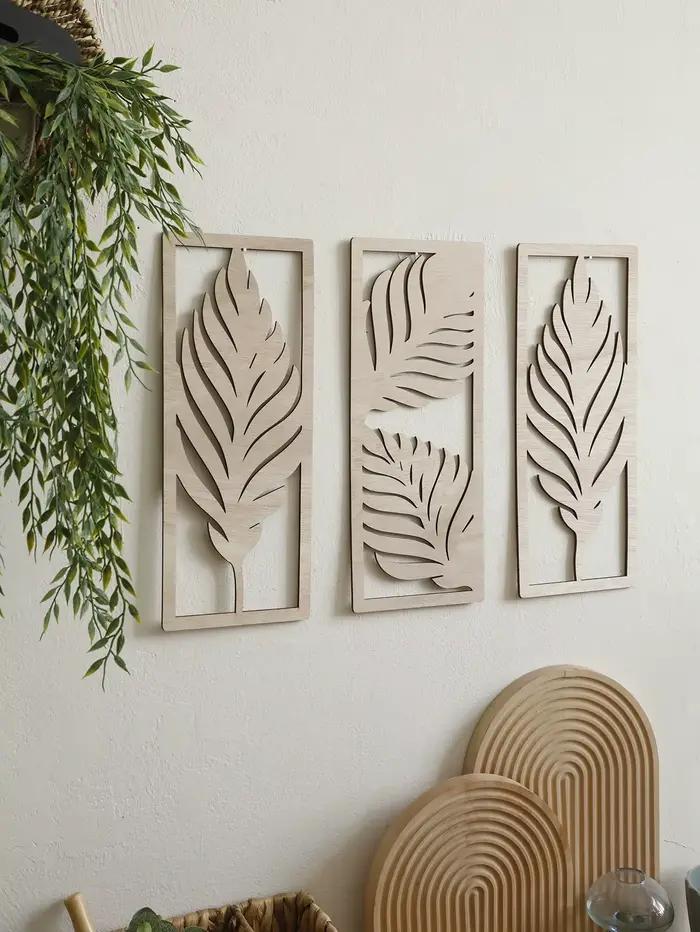 Décor mural d'art en bois bohème
