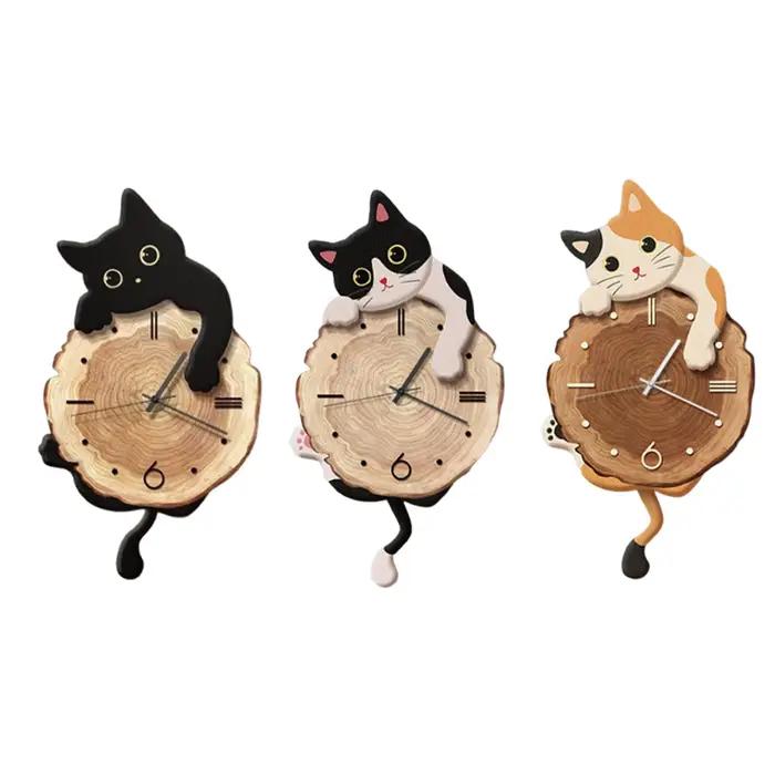 Horloge murale chat Animal avec queue pivotante