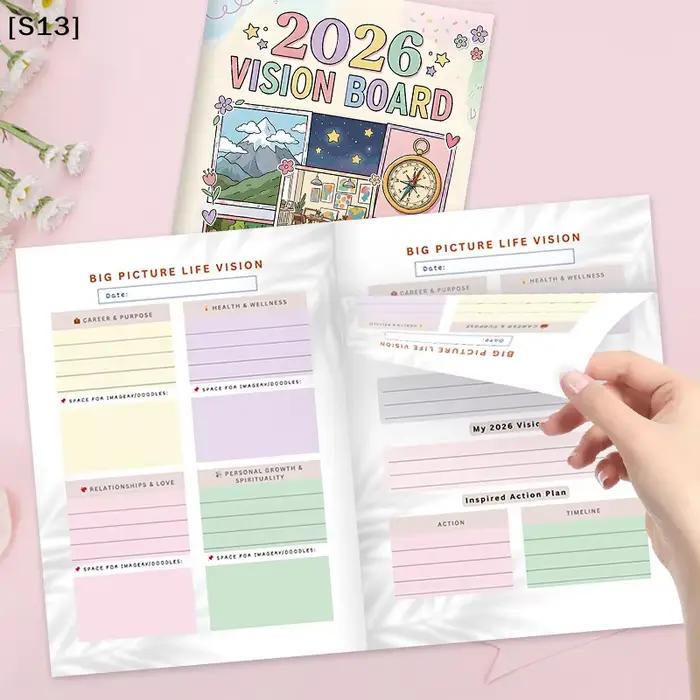 Planificateur d'objectifs et tableau de vision 2026 : Manifestez votre vie idéale avec une planification stratégique