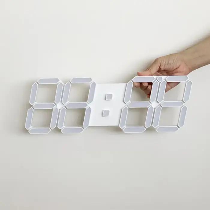 Grande horloge murale LED 3D avec télécommande