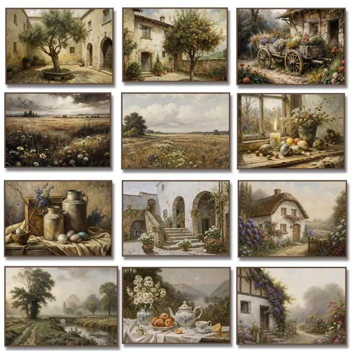 Affiche de paysage de rivière et de printemps
