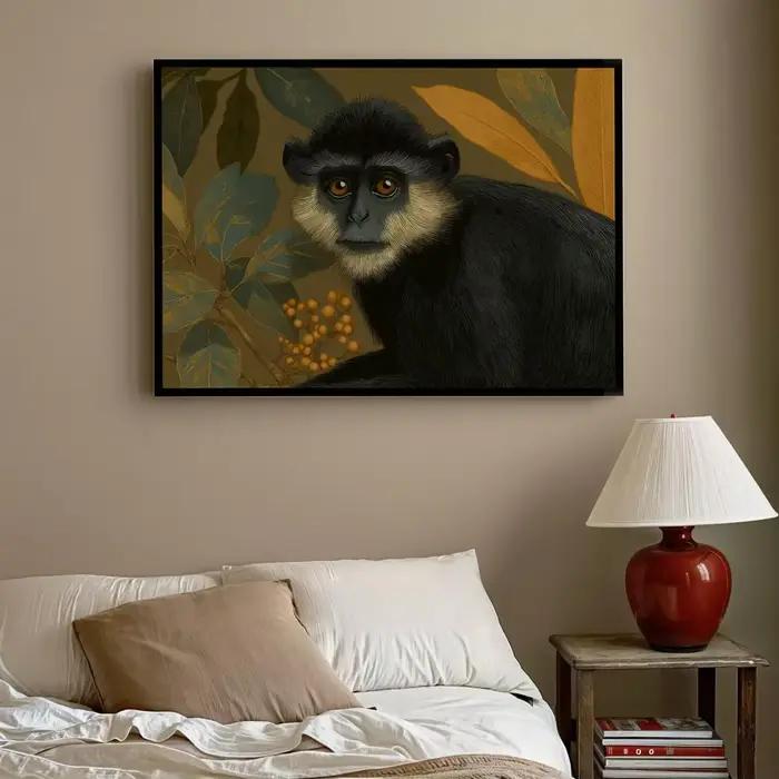 Impression artistique de singe botanique
