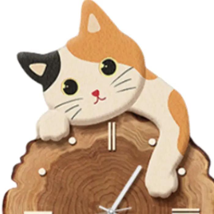 Horloge murale chat, pendule mignon