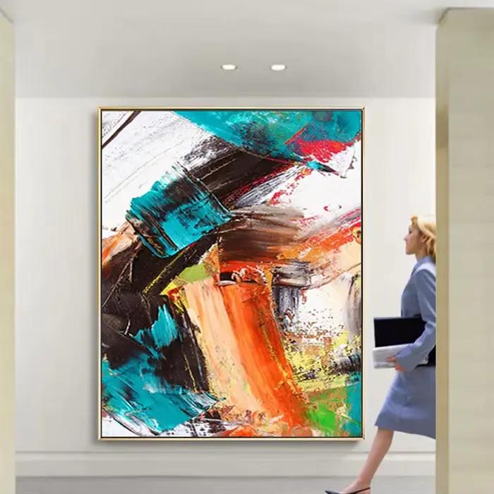 Peinture à l'huile abstraite peinte à la main sur toile