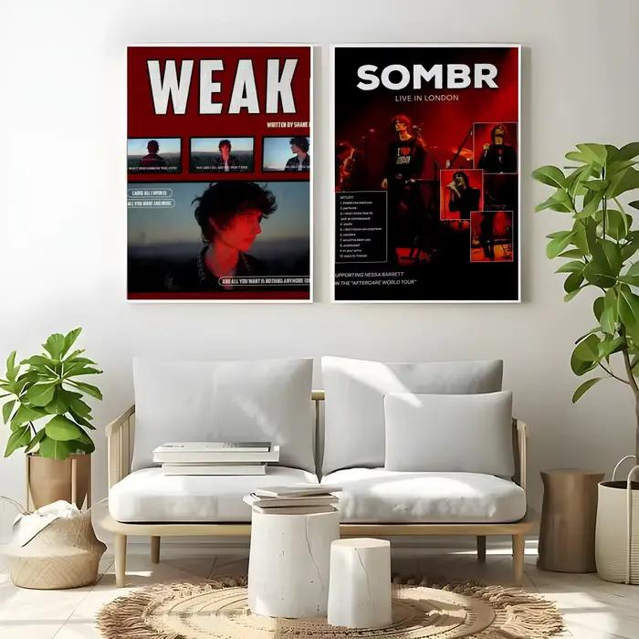 Affiche Singer Sombr, affiche artistique autocollante
