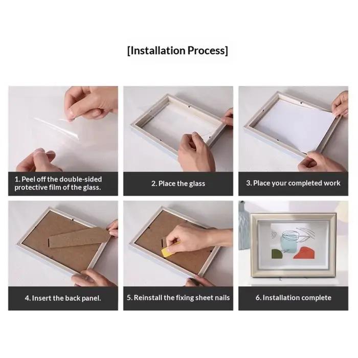 Cadre photo rectangulaire en bois avec couvercle transparent