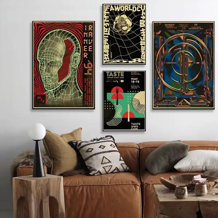 Affiche d'inspiration de conception graphique, typographie rétro, papier Kraft imprimé, image Vintage, maison, salle, café, Bar, décoration murale artistique, peinture